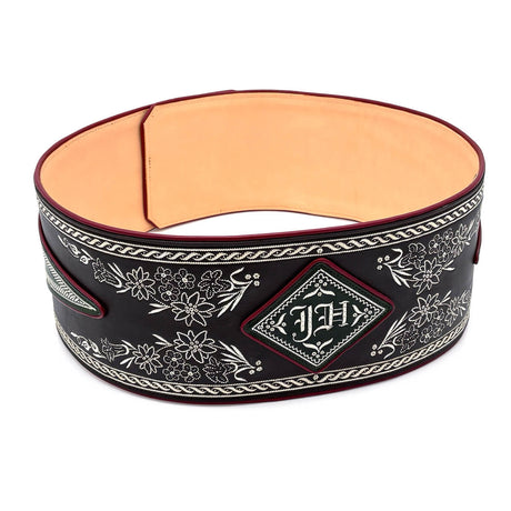 Federkiel-Fatsche mit Initialen JH, Marienmonogramm & IHS