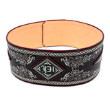 Federkiel-Fatsche mit Initialen JH, Marienmonogramm & IHS