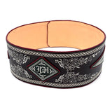 Federkiel-Fatsche mit Initialen JH, Marienmonogramm & IHS