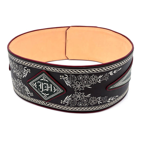 Federkiel-Fatsche mit Initialen JH, Marienmonogramm & IHS