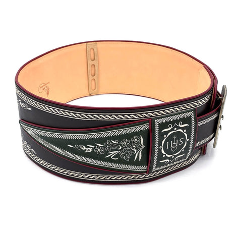 Federkiel-Fatsche mit Initialen JH, Marienmonogramm & IHS