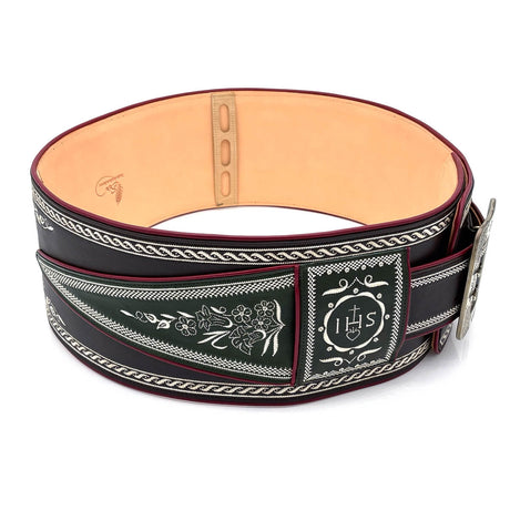 Federkiel-Fatsche mit Initialen JH, Marienmonogramm & IHS