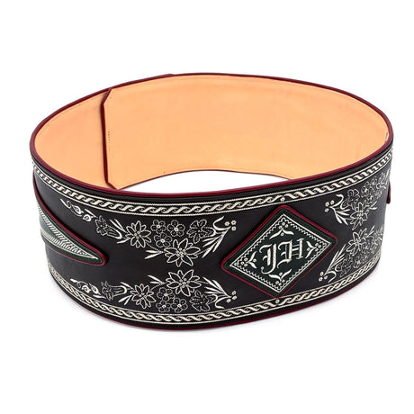 Federkiel-Fatsche mit Initialen JH, Marienmonogramm & IHS