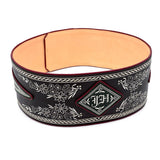Federkiel-Fatsche mit Initialen JH, Marienmonogramm & IHS