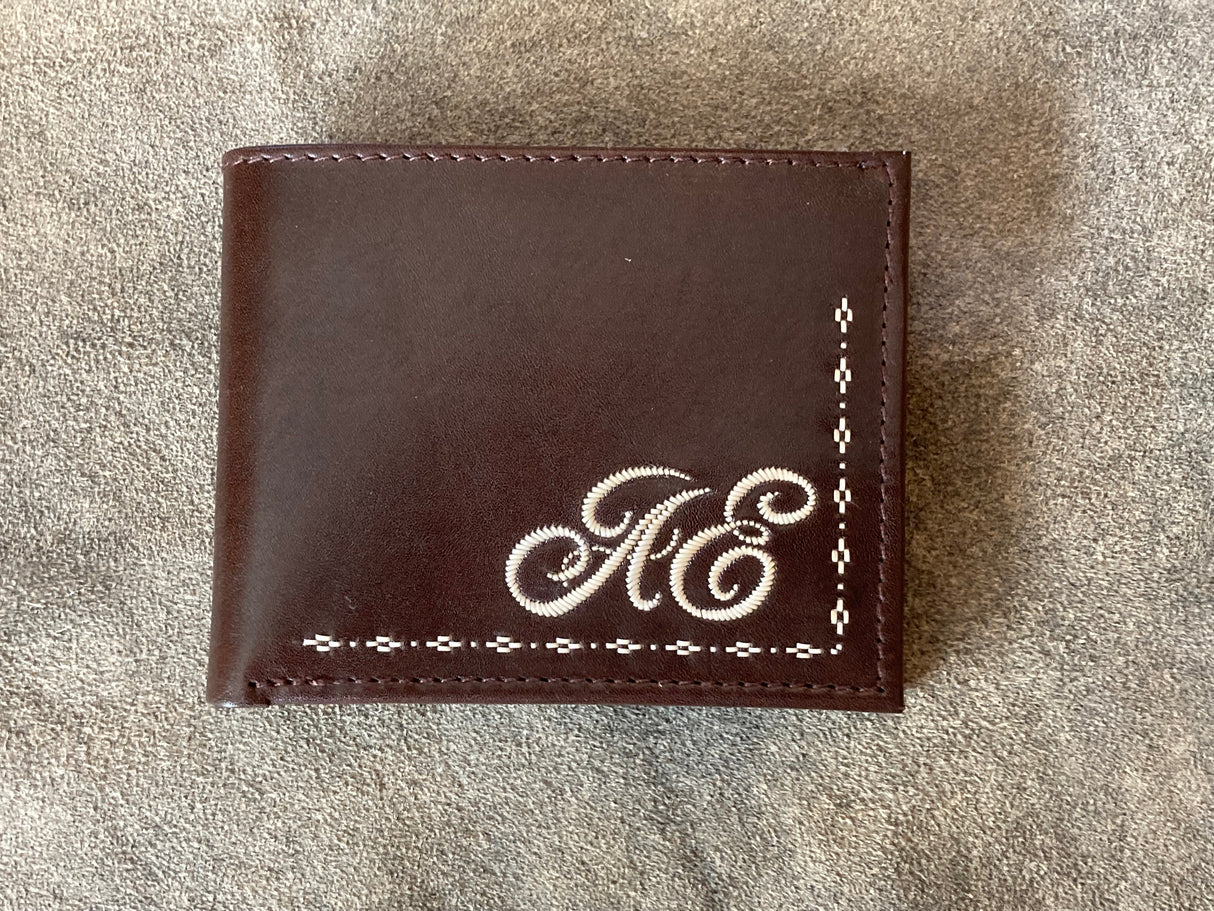Handgefertigte Herren-Geldtasche mit individuellen Initialen