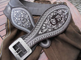 Ranzen mit Blumenmotiv + Initialen in Federkiel gestickt