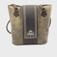 Handgefertigte Handtasche aus Hirschleder mit Federkiel-Blumenmuster